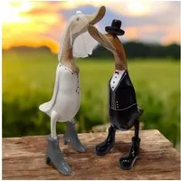 Kinaree Dekofigur Enten Brautpaar 2er Set (2er Set), Hochzeit, Naturprodukt, Handgefertigt, Unikat, Geschenkidee, 2er Set
