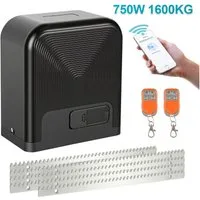 Clanmacy Schiebetorantrieb 750W Torantrieb Toröffner Motor Schiebetor APP Komplett-Set 1600kg, mit Gleitschiene, (IP44 wasserdicht, mit 2 Schlüssel und 1 Fernbedienung), Betriebene Türen Eisenwaren