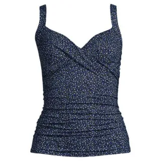 Tankinitop CHLORRESISTENT mit V-Ausschnitt für Damen in Plus-Größe, Damen, size: plus, Blau, Nylon-Mischung, by Lands' End