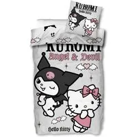 SkyBrands Bettwäsche Hello Kitty & Kuromi - Angel & Devil - Bettwäsche-Set, 135x200 & 80x80, Baumwolle, 100% Baumwolle