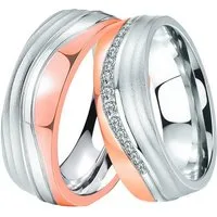 DOOSTI Trauring Schmuck Geschenk Edelstahl Trauring Ehering Partnerring LIEBE, wahlweise mit oder ohne Zirkonia