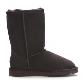 Damen Winterstiefeletten aus echtem Schaffell in Braun mit Wildleder-Optik - Dämmerung