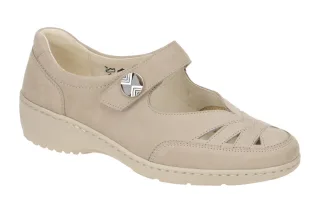 Waldl?ufer 607309 KYA Damen Ballerina beige corda Echtleder PU Keilabsatz