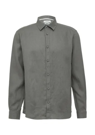 s.Oliver Red Label - Regular Fit: Langarmhemd aus Leinen grau - Gr. - M