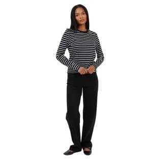 Brave Soul - T-Shirt für Damen, Langärmlig (Marine/Cremefarbe)