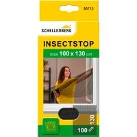 SCHELLENBERG Fliegengitter-Gewebe für Fenster ohne bohren, (Set, 1-St), Insektenschutz mit Klettband, 100 x 130 cm, anthrazit und weiß
