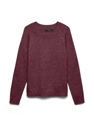 VERO MODA - VMDOFFY LS O-NECK BLOUSE GA NOOS Windsor Wine - Gr. - L
