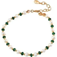 Jumpeak Silberarmband Damenarmband, Perlenarmband, Edelsteinarmband, Damenarmband, 18K vergoldetes, Geschenk zum Valentinstag für sie