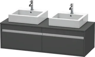 Duravit Ketho Konsolenwaschtischunterbau wandhängend Graphit Matt 1400x550x426 mm - KT6697B4949 KT6697B4949