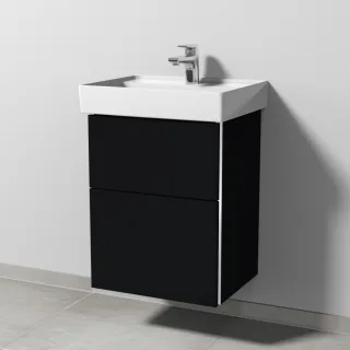 Sanipa 3way Waschtischunterbau zu Villeroy & Boch Collaro Waschtisch mit 2 Auszügen, Schwarz-Matt BS83208