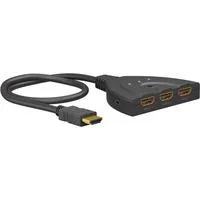 HDMI-Umschaltbox 3 auf 1 (4K @ 60Hz), HDMI Switch schwarz, 55cm Kabel