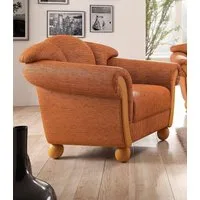 Home affaire Sessel Milano, bequemer Loungesessel, Landhaus-Stil, Holz-Chatosen und -Füße