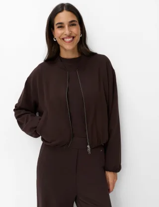 Brax Damen Sweatjacke Style BECKY L brunette, dunkelbraun, Gr. 46