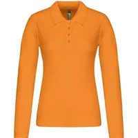Kariban Langarm-Poloshirt Damen Langarm-Polohemd. Baumwollpiqué