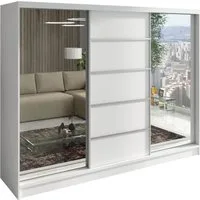 A&J MöbelLand GmbH Schiebetürenschrank TOP, 3-türig Schrank 200 cm mit Schubladen und Spiegel (TOP ANGEBOT! Geräumiger Schrank mit einer Breite von 200 cm und Spiegel, ideal zur Aufbewahrung von Kleidung und Accessoires. 3 Schubladen und viel Staurau