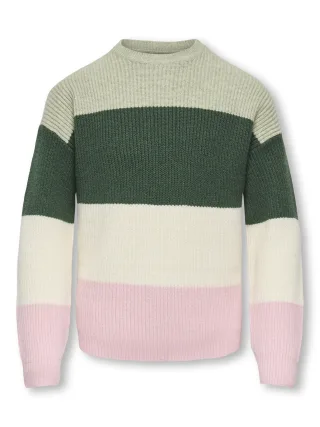 KIDS ONLY - KOGSANDY L/S STRIPE PULLOVER KNT NOOS Desert Sage - Gr. - 140
