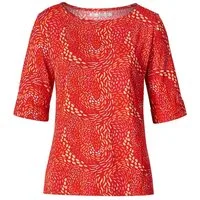 Himalaya Clothing Kurzarmshirt Lässiges Shirt Damen mit Rundhalsausschnitt aus nachhaltiger Viskose Damen Oberteil gemustert mit hohem Tragekomfort