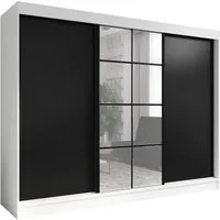 A&J MöbelLand GmbH Schiebetürenschrank ORAVELLE 3-türiger Kleiderschrank mit Spiegel (TOP ANGEBOT! Geräumiger Schrank mit einer Breite von 200 cm ideal zur Aufbewahrung von Kleidung und Accessoires. Wählen Sie das ideale Modell für Ihr Schlafzimmer!,