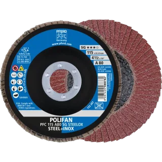 PFERD TOOLS POLIFAN Fächerscheibe PFC konisch Korund A Universallinie PSF STEELOX Stahl/Edelstahl - 67748115
