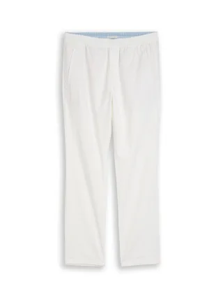 Tom Tailor - TTREGULAR Hose mit Leinenanteil white - Gr. - XL