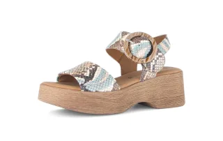 pius gabor - Plateau Sandalen Leder Reptiloptik multicolour multicolour - Gr. - 5 UK