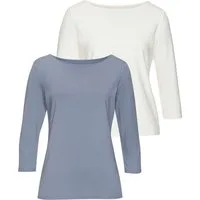 LASCANA 3/4-Arm-Shirt (2er-Pack) aus luftiger Baumwoll-Modal-Qualität