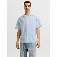 Jack & Jones Kurzarmhemd JJEBREEZE LINEN BLEND RESORT SHIRT SS SN mit Knopfleiste