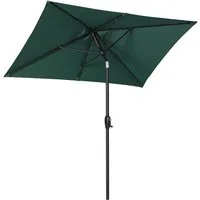 Sekey Sonnenschirm 210 x 140 cm Aluminum Sonnenschirm Rechteckig Marktschirm mit Kurbel, LxB: 210,00x140,00 cm, mit/ohne LED-Lichtern, Sonnenschutz UV50+, Gartenschirm Knickbar