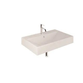KLUDI-RESA Waschtisch 81 x 50 H12 cm Ein Hahnloch Mattweiß 59WW8153