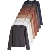 The Set Langarmshirt The Set gerippte Slim Fit Langarmshirts, 8er-Pack (8-tlg)