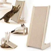 PRIISF Kratzbrett 72cm Kratzbrett Kratzmöbel L Förmige Kratzpappe Sisal Katzenkratzbrett, (Ergonomisches 75° Winkel Kratzmatte Katze Gelenkschonendes Katzenmöbel, Dual-Use Stehend & Flach Kratzkarton Wandmontage Kratzsäule Groß XXL), Katzenspielzeug 
