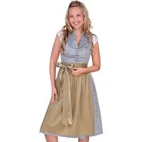Alpenwahnsinn Dirndl Midi Dirndl 2tlg. - APRIL - hellblau/ocker
