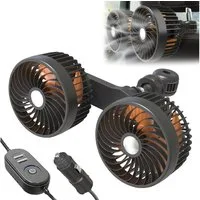 QUBEBU Mini USB-Ventilator Auto Ventilator Rücksitz 12V24V Auto Kfz Lüfter mit Zigarettenanzünder, Mini Ventilator Auto Innenrau für Lkw, Van, Suv, Rv