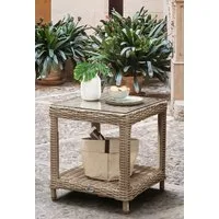 Destiny Beistelltisch MERANO, 46x46x50cm, Aluminium, Polyrattan