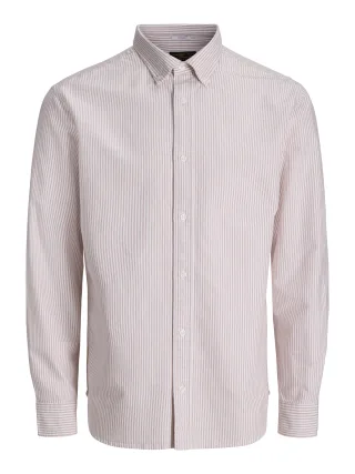 JACK&JONES - JJEHARVEY OXFORD L/S SHIRT NOOS Redwood - Gr. - S