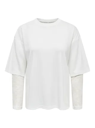 ONLY - ONLTAHLIA L/S LACE TOP JRS Cloud Dancer - Gr. - XL