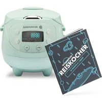 Reishunger Reiskocher Digital Mini – 0,6 L – Multikocher – 8 Programme – Keramikbeschichtung, 350 W, Dämpfeinsatz, Messbecher, Reislöffel, Timer- und Warmhaltefunktion