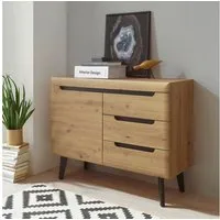 Home affaire Sideboard Torge, Anrichte, Kommode, Schubladenschrank (1 St), abgeschrägte Füße, drei Farben, Scandi Design, 107 cm breit