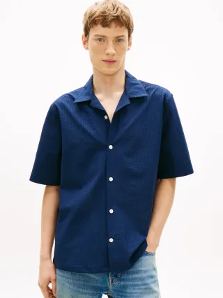 PERFORMANCE SEERSUCKER SHIRT Carbon Navy/Black Stripe - Gr. - XXL