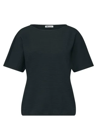 Street One - Dropped Shoulder Shirt mit Struktur deep bound green - Gr. - 36