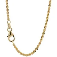 HOPLO Goldkette Goldkette Kordelkette massiv Breite 1,7mm 42 cm echt 750-18 Karat Gold, Made in Germany