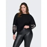 ONLY CARMAKOMA Sweatshirt CARBROOKE L/S O-NECK PRINT SWT JRS NOOS Baumwollmischung, regular fit