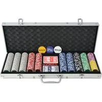 vidaXL Spiel Poker Set mit 500 Laserchips Aluminium