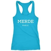 MoonWorks Tanktop Freches Damen Tank-Top Shirt Merde Paris Racerback