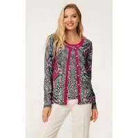 Passioni 2-in-1-Strickjacke Twinset im Leopardenstil