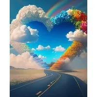 Rötting Design Malen nach Zahlen BASTELIDEEN 5d Diamond Painting Set Motiv Regenbogen Herz (Komplett-Set), Diamond Painting Vollbild, Lieferung enthält alle Utensilien