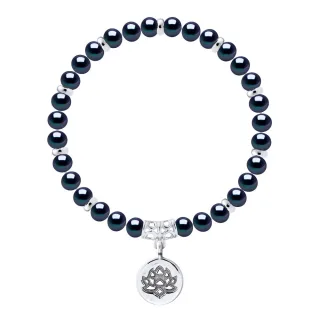 Armband Echte Süßwasser-Zuchtperlen halbrund 6-7 mm — 925er Silber — 18 cm