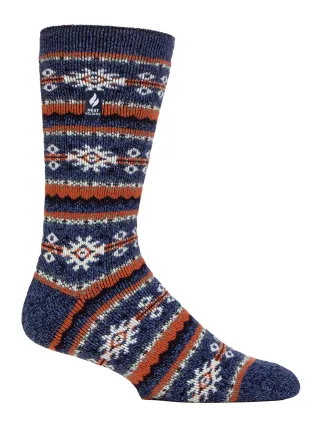 Herren Nordic Socken | Wärmehalter | Atmungsaktive Lite Extra Warme Winter Thermo Socken - Denim