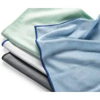 SAUGAUF Set Polier- & Geschirrtücher Mega Glanz auf jedem Glas in 4 Farben Mikrofasertuch (1 SET Tücher mit den Farben Grün, Blau, Grau, Weiß, 1-tlg., 1 SET Tücher mit den Farben Grün, Blau, Grau, Weiß, Eine der hochwertigsten Mikrofasern)