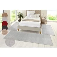 HANSE Home Bettumrandung Pure 100, Höhe 13 mm, (3-tlg), Kurzflor, Unifarben, Teppich, Bettläufer, Bettvorleger, Teppichläufer